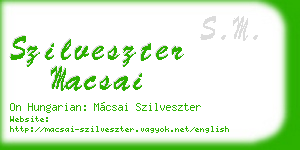 szilveszter macsai business card